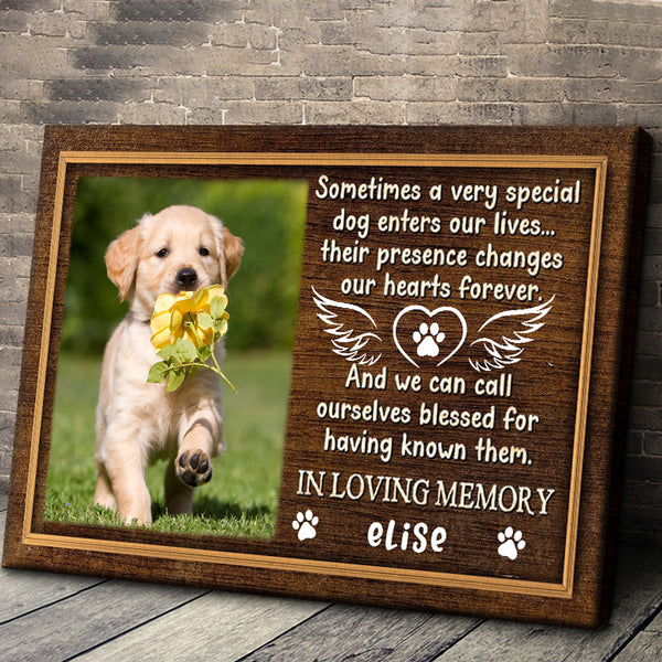 Custom Photo Personalized Canvas Wall - Sometimes A Very Special Dog - Dog Memorial Gifts, Pet Memorial Gifts