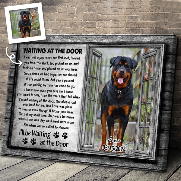 Waiting At The Door - Memorial Gifts For Dog Owners - Personalized Canvas Prints