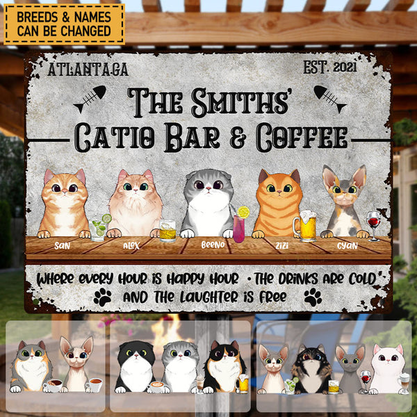 Personalized Metal Sign Bar Cats Serving Whatever You Brought Pet Sign Gift For Cat Mom Cat Father