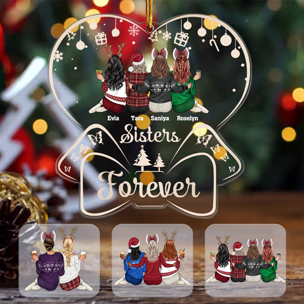 Personalized Acrylic Ornament Christmas Gift Besties Forever Custom Ornament For BFF, Sisters