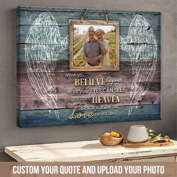Custom Photo Memorial Canvas - Your Wings Were Ready But My Heart Was Not Personalized Canvas