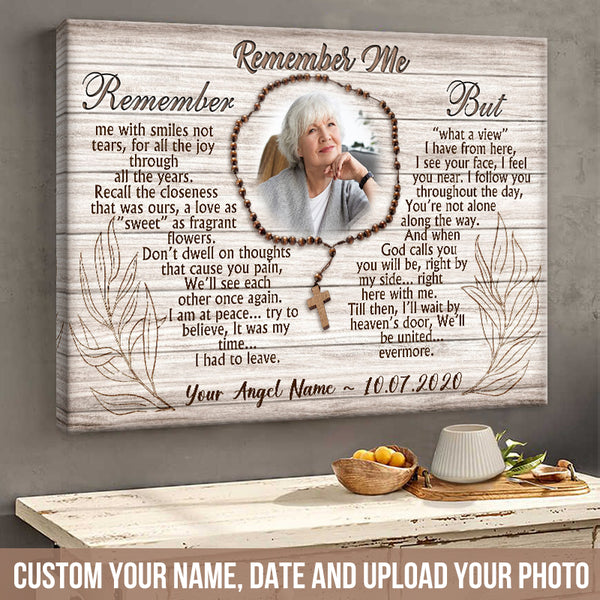 Custom Photo Canvas Prints Personalized Gifts Memorial Photo Gifts Remember me Wall Art Decor