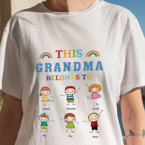 This Grandma Belongs To - Personalized Customized T-shirt - Gift For Grandma Children - Gift For Kid