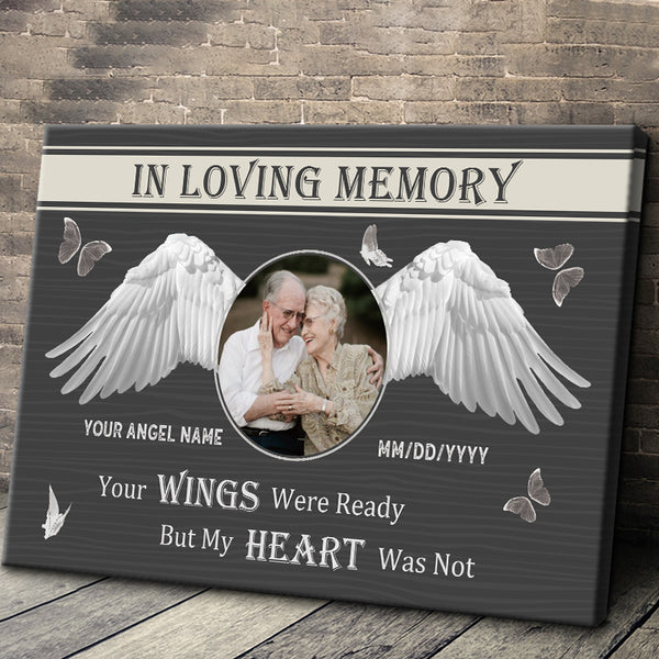 Custom Photo Personalized Canvas Wall - In Loving Memory - Remembrance Gifts, Memorial Gifts, Sympathy Gifts