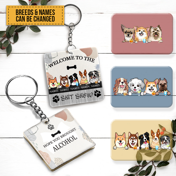 Personalized Custom Keychain Welcome To The Shitshow Gifts For Dog Lovers Personalized Dog Gifts