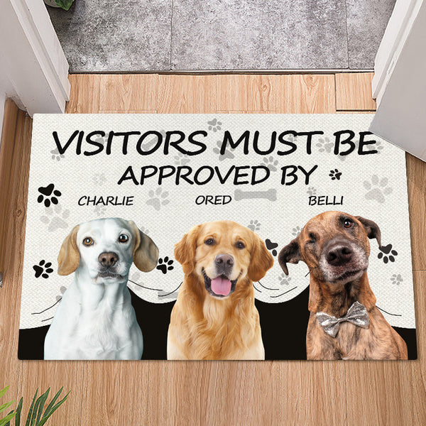 Visitors Must Be Approved By This Dog - Custom Photo Doormat Gifts For Dog Lovers