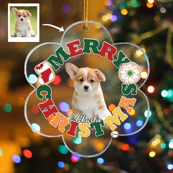 Merry Christmas-Personalized Acrylic Photo Ornament-Custom Photo Christmas