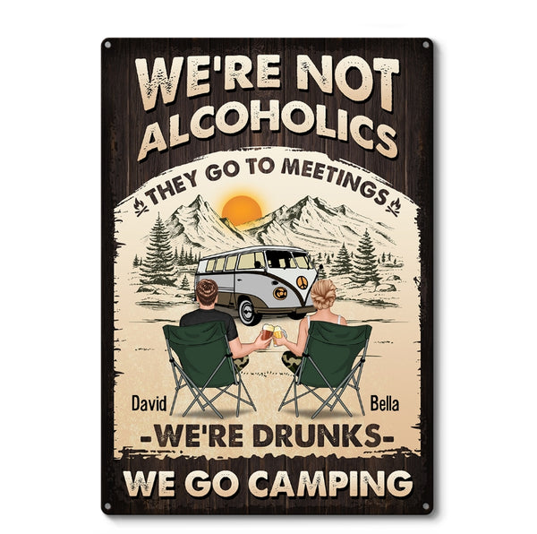 We Go Camping - Personalized Metal Sign - Gift For Camping Couple