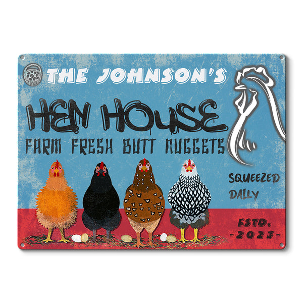 Personalized Chicken Hen House Fresh Customized Classic Metal Signs, Chicken Signs