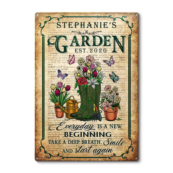 Garden Dictionary Take A Deep Breath Custom Classic Metal Signs - Garden Signs - Gift For Garden Lovers