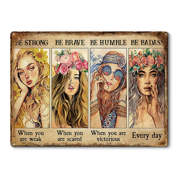 Vintage Metal Tin Sign, The Women Encourage And Inspire Board, Wall Decoration, Cafe Decoration