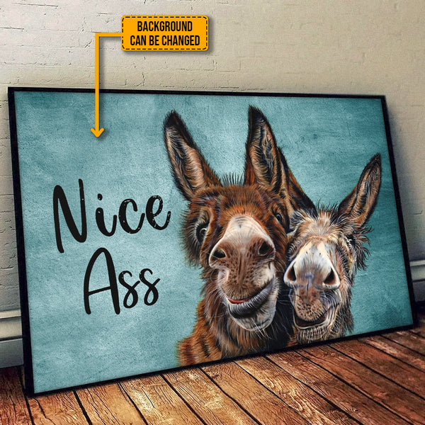Funny Donkey Hello Sweet Cheeks Donkeys Funny Bathroom - Personalized Custom Poster Gifts