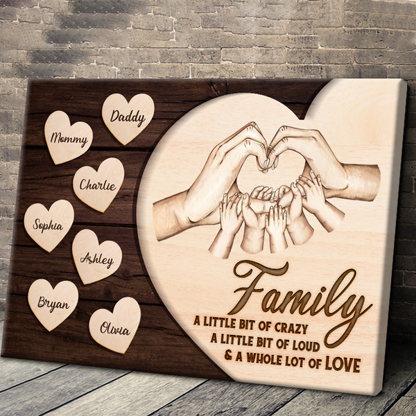 Family Holding Hands - Personalized Canvas - Gift For Family