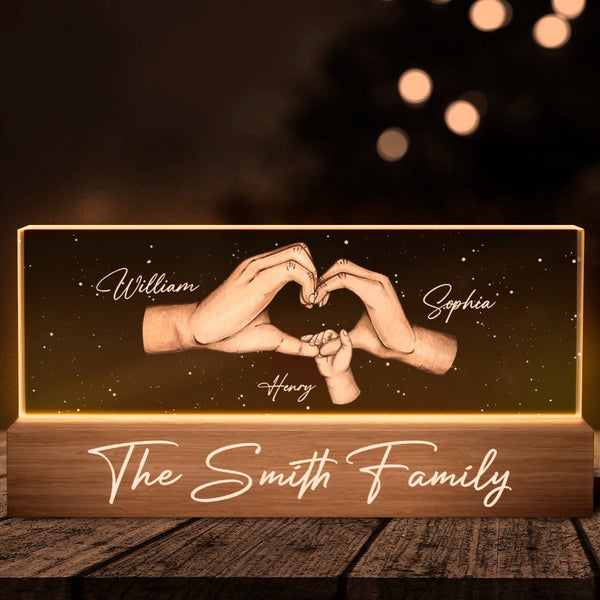 Our Family -  Customized Personalized Acrylic LED Night Light - Gift For Family Children