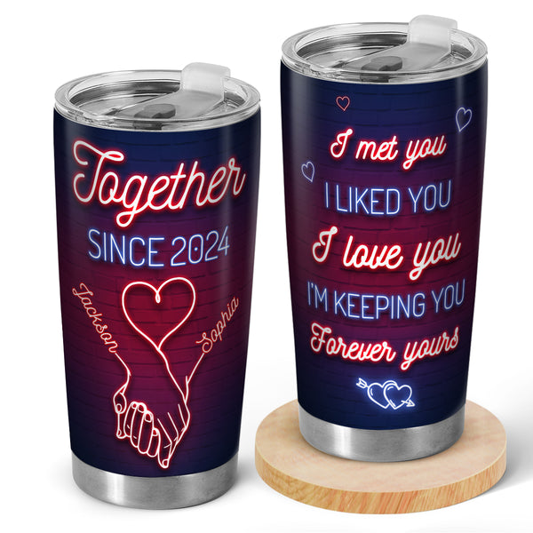 Romantic Custom Couple Name Tumbler - Personalized Custom Tumbler - Gifts For Couples, Lovers