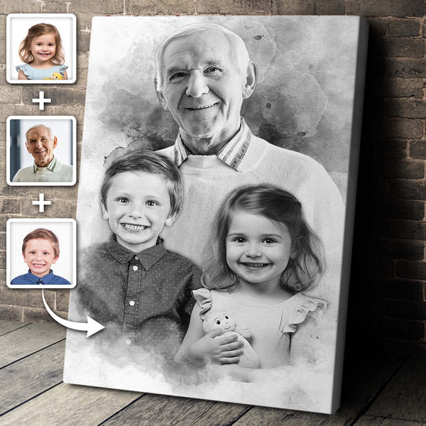 Add Deceased Loved One to Photo, Memorial Gift, Add Person to Photo, Family Portrait Different Photos, Combine Photos Canvas