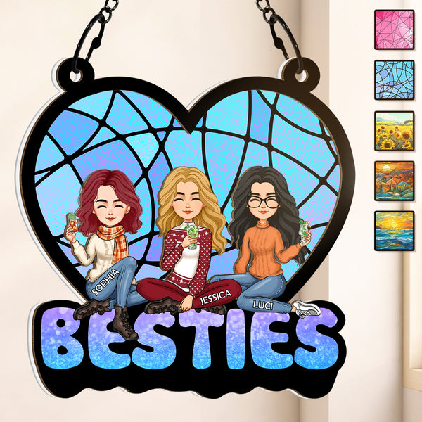 Personalized Acrylic Window Suncatcher Ornament - Gift For Besties BFFs Best Friends