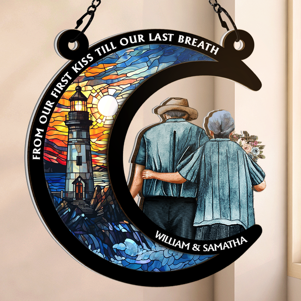 Time Will Pass, And We’ll Still Be The Sweet - Personalized Acrylic Window Suncatcher Ornament - Gift For Husband Wife, Anniversary