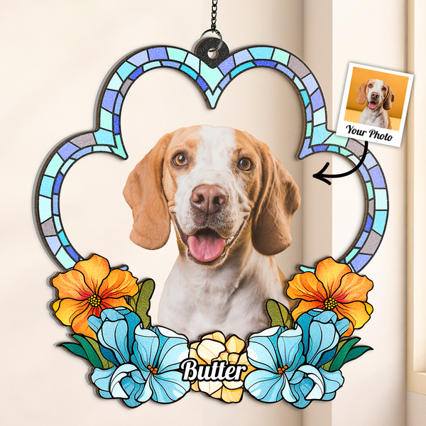 Custom Pet Photo - Personalized Acrylic Window Suncatcher - Christmas Gift For Dog Lovers, Pet Lovers