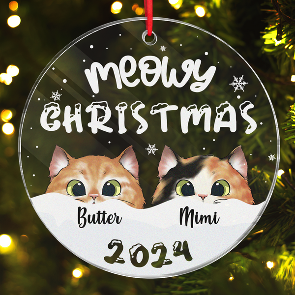 Meowy Christmas - Personalized Customized Ornament - Christmas Gifts For Cat Lovers