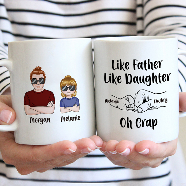 Like Father Like Daughter Fist Bump Gift For Father Personalized Custom Ceramic Mug