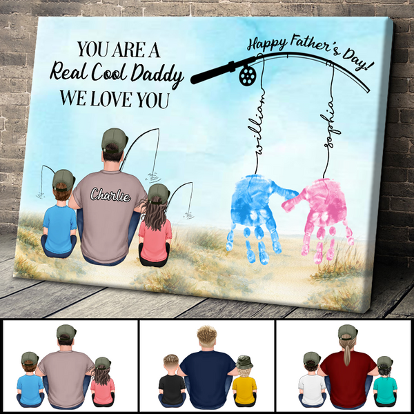 Happy Father's Day  - Fishing Personalized Customized Canvas - Gift For Dad Father