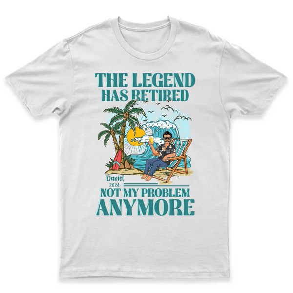 The Legend Has Retired - Personalized Customized T-shirt - Retirement Gift For Dad, Mom, Grandpa, Grandma