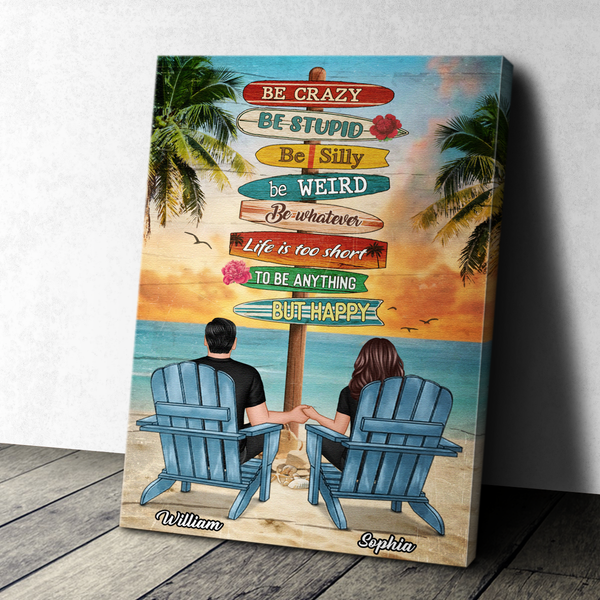 Summer Beach Personalized Customized Canvas Home Decoration Gift For Couple