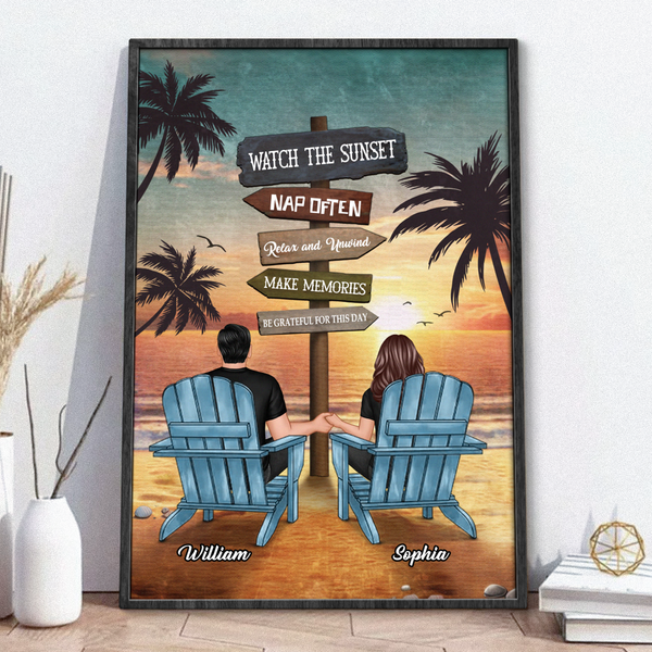 Gift For Couple Summer Beach Personalized Customized Poster Home Love Decoration