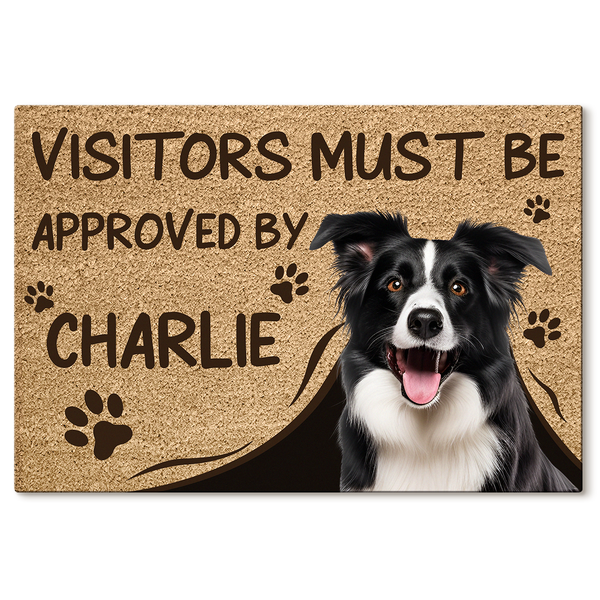 Custom Photo Visitors Must Be Approved By This Dog - Custom Photo Doormat - Gifts For Dog Lovers