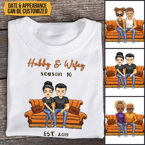 Hubby And Wifey Seasons - Couple T-shirt - Gift For Couple Wife Husband - Customized Anniversary T-shirt