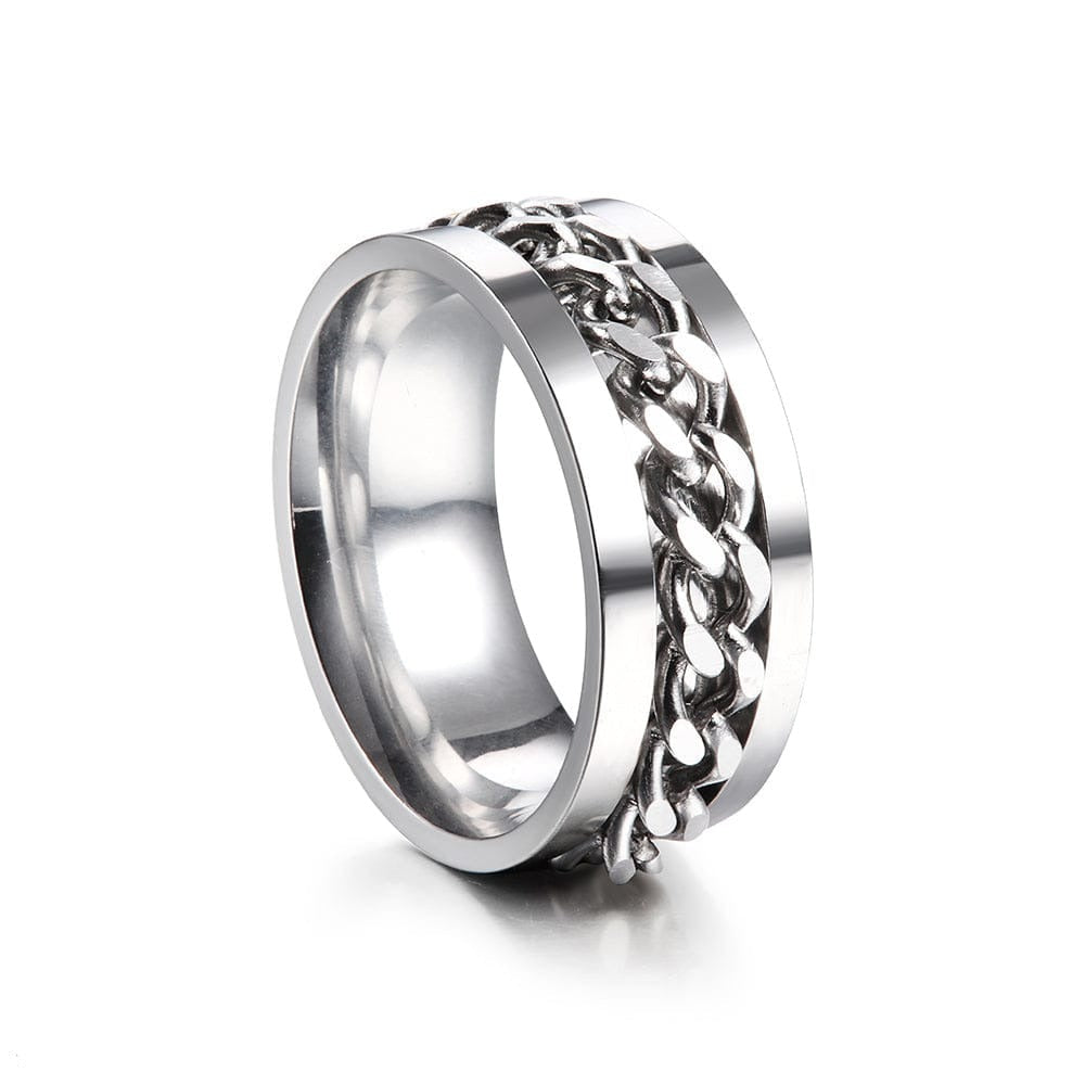 Stainless Steel Spinning Bottle Opener Anxiety Ring Ring MelodyNecklace