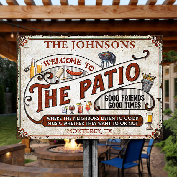 Personalized Patio Grilling Red Listen To The Good Music Customized Classic Metal Signs