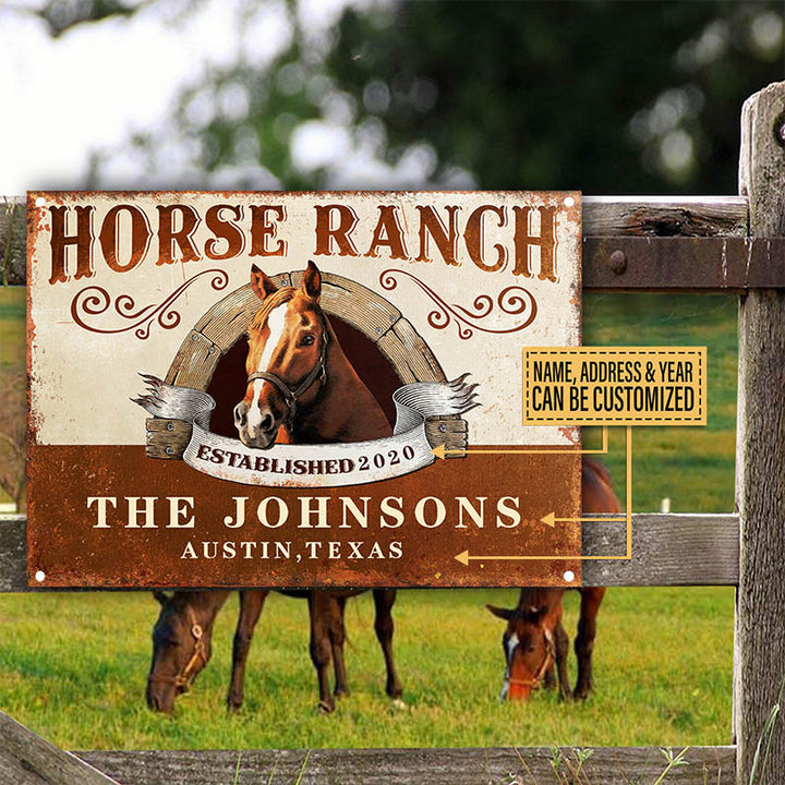 Personalized Horse Ranch Customized Classic Metal Signs-Metal Sign-Thesunnyzone