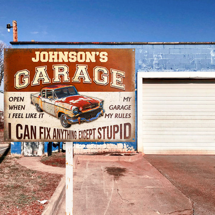 Personalized Auto Mechanic Garage I Can Fix Anything Customized Classic Metal Signs-Metal Sign-Thesunnyzone