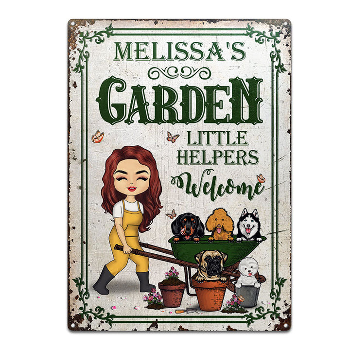 Garden Little Helpers Welcome - Gift For Gardening Lovers - Personalized Custom Classic Metal Signs-Metal Sign-Thesunnyzone