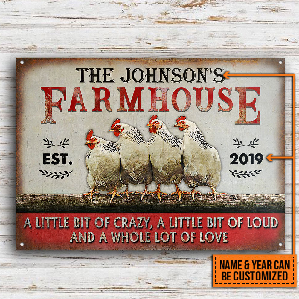 Personalized Chicken Farmhouse A Little Bit Of Customized Classic Metal Signs-Metal Sign-Thesunnyzone