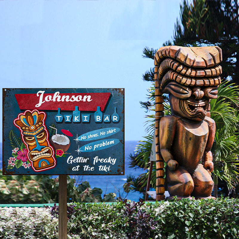 Personalized Tiki Bar No Problem Customized Classic Metal Signs-Metal Sign-Thesunnyzone