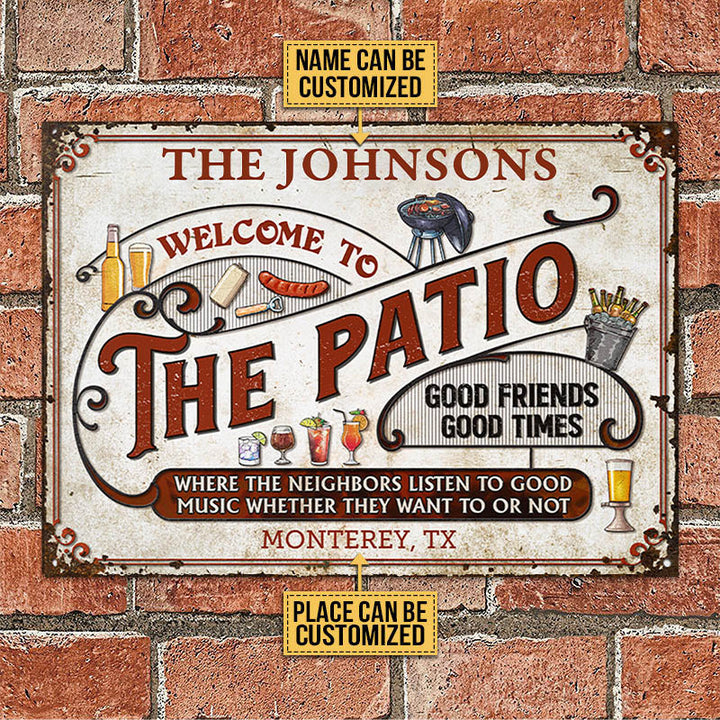 Personalized Patio Grilling Red Listen To The Good Music Customized Classic Metal Signs-Metal Sign-Thesunnyzone