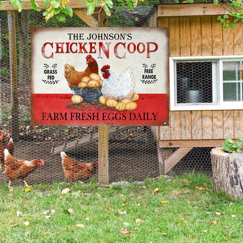 Personalized Chicken Grass Fed Free Range Customized Classic Metal Signs-Metal Sign-Thesunnyzone