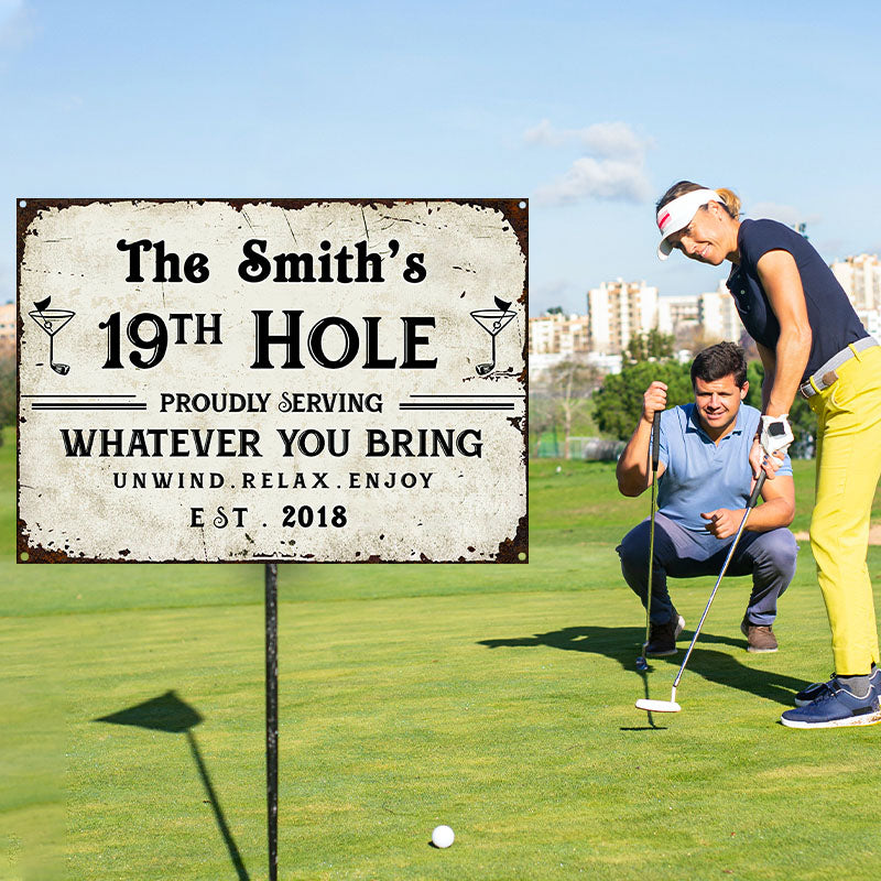 Personalized Golf 19th Hole Customized Classic Metal Signs-Metal Sign-Thesunnyzone