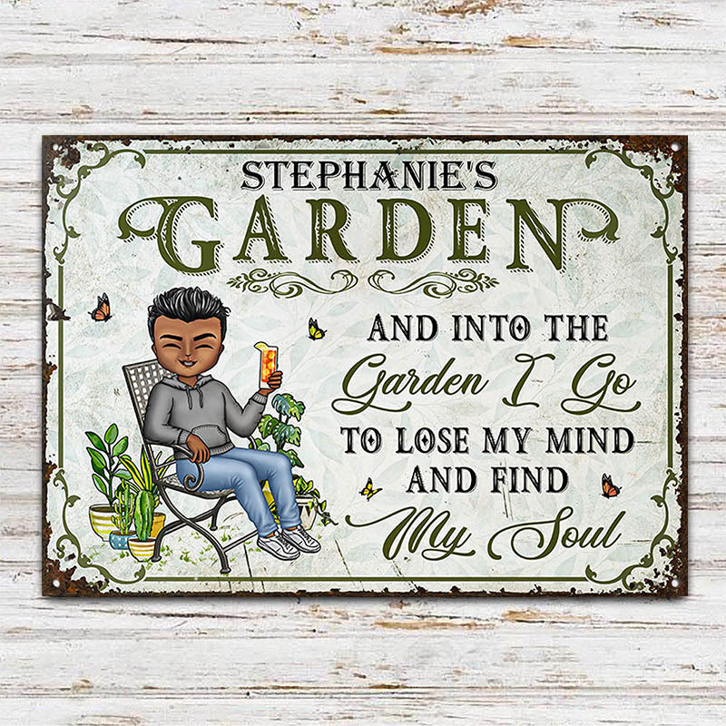 And Into The Garden I Go Gardening Gender - Garden Sign - Personalized Custom Classic Metal Signs-Metal Sign-Thesunnyzone