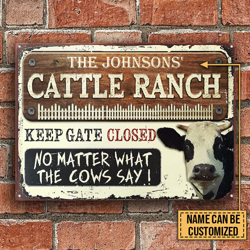 Dairy Farm Cattle Keep Gate Closed Custom Classic Metal Signs-Metal Sign-Thesunnyzone