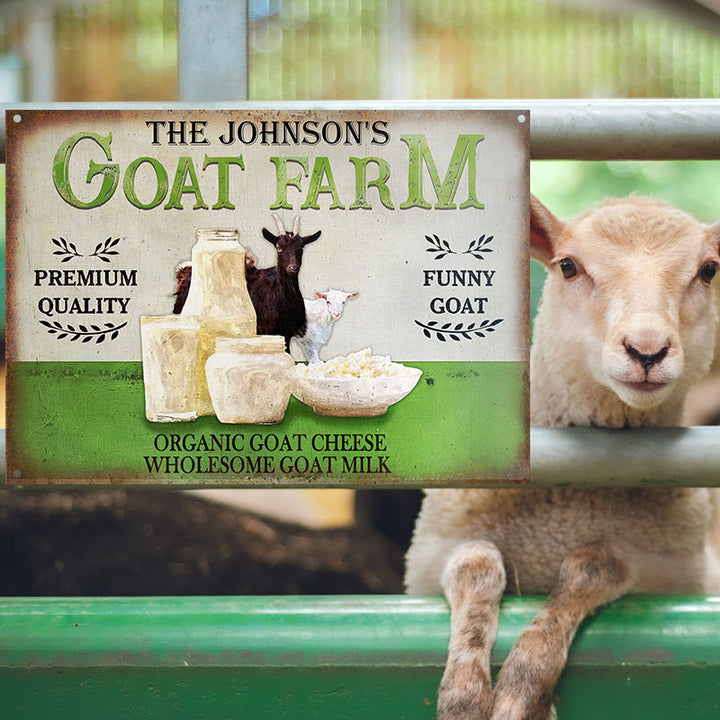 Personalized Goat Farm Wholesome Customized Classic Metal Signs-Metal Sign-Thesunnyzone