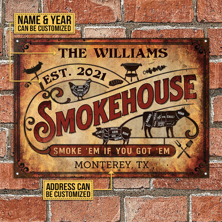 Personalized Grilling Smokehouse Got Them Customized Classic Metal Signs-Metal Sign-Thesunnyzone