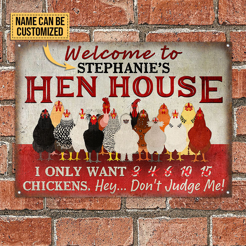 Chicken Coop Hen House Welcome Custom Classic Metal Signs-Metal Sign-Thesunnyzone