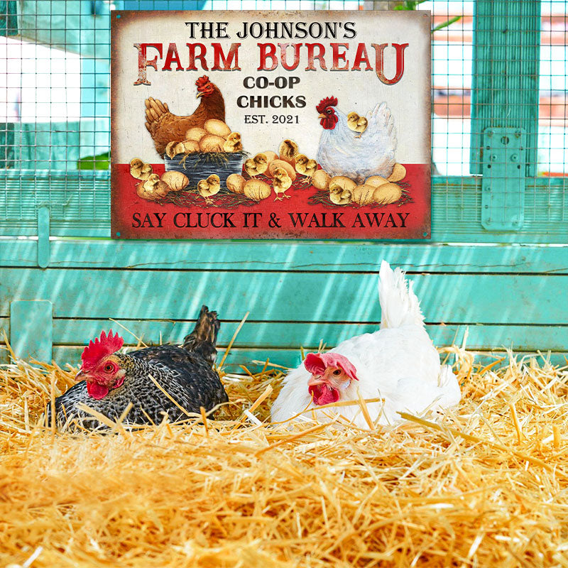 Personalized Chicken Farm Bureau Customized Classic Metal Signs-Metal Sign-Thesunnyzone