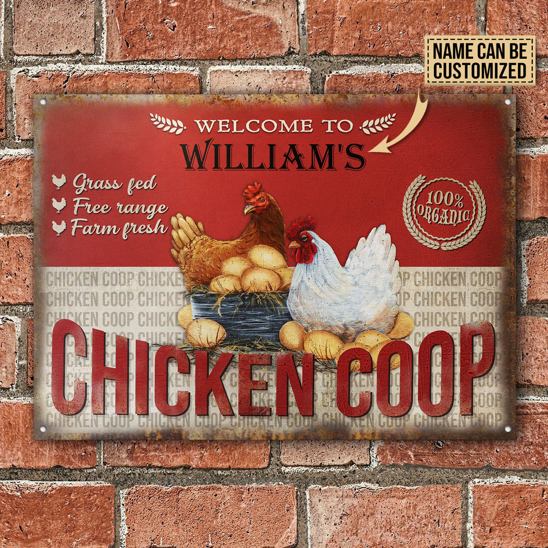 Personalized Chicken Coop Farm Fresh Customized Classic Metal Signs-Metal Sign-Thesunnyzone