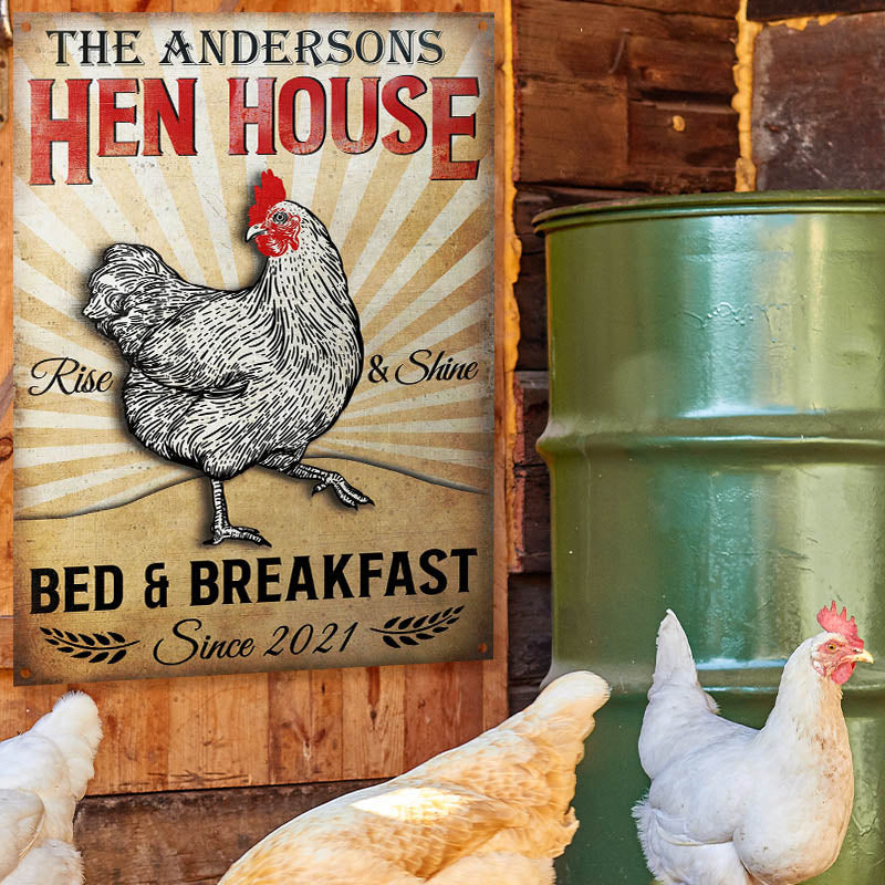 Chicken Hen House Custom Classic Metal Signs, Chicken Decor, Farmhouse Decor-Metal Sign-Thesunnyzone