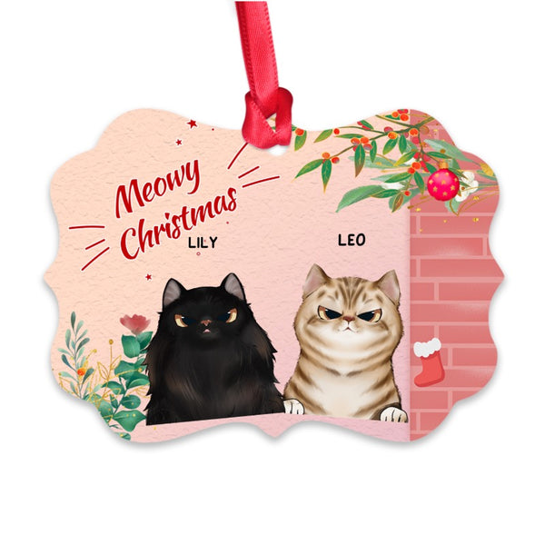 Merry Christmas Cat ~ Christmas Gift For Cat Lovers - Personalized Custom Ornament